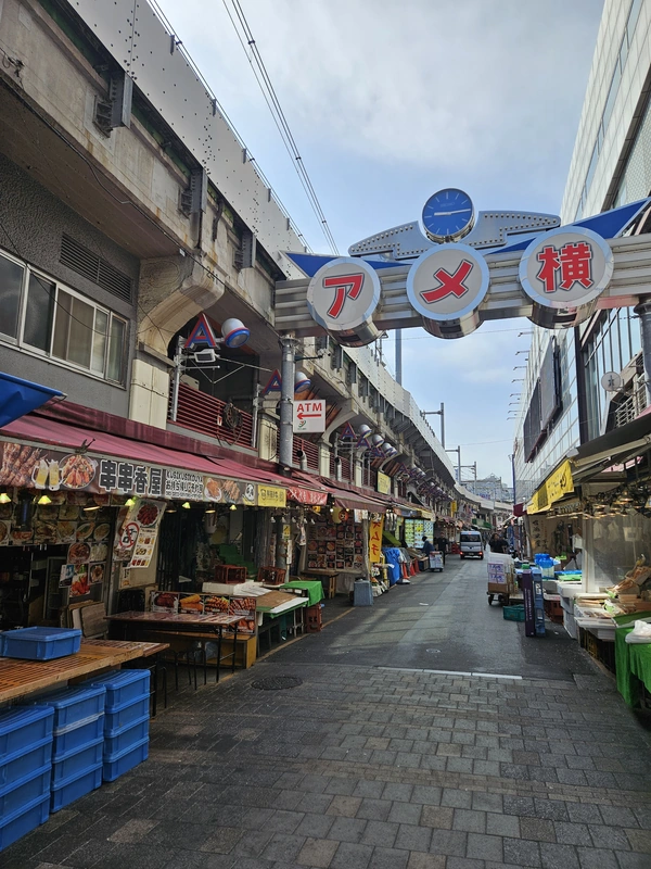 Ameyoko, commerces sous les la voie ferrée.