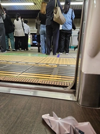 Quand la porte s'est ouverte, une dame s'est enfuie, terrifiée…
Si jamais elle se reconnaît : すみませんでした。