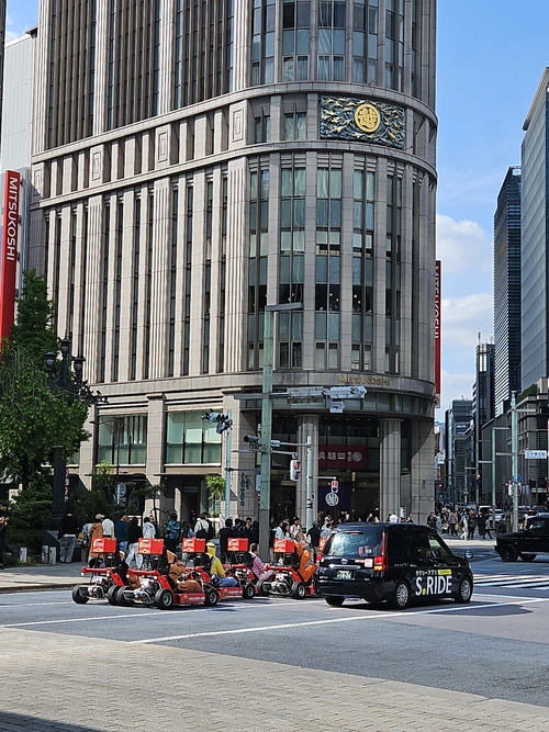 Promeneurs en kart à Nihonbashi
